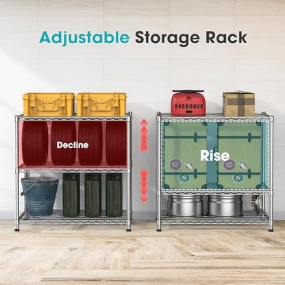 21"Depth Heavy Duty Metal Wire Shelving Unit Storage Shelves Adjustable Laundry Room Shelf Microwave Stand Sturdy Steel Storage Rack Organizer 1650LBS for Pantry Garage warehouse 21Dx30"Wx29"H - size: 3-Tier-Silver[21"D x 30"W x 29"H]