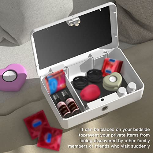 Biometric Fingerprint Storage Box,AICase Portable Cash Jewelry Security Case Lock Box Safe,Combination Lock for Car, Home,Office Travel White - color: White