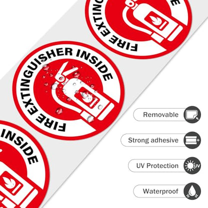 500 PCS Fire Extinguisher Inside Labels 2.75 x 2.75 Inches Vinyl