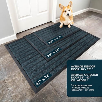 ubdyo Extra Durable Door Mat Outside Entrance (36" x 24", Bright Blue) - color: Bright Blue, size: 36" x 24" (Rectangular)