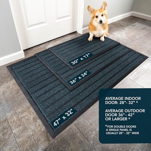 ubdyo Extra Durable Door Mat Outside Entrance (30" x 17", Bright Blue) - color: Bright Blue, size: 30" x 17" (Rectangular)