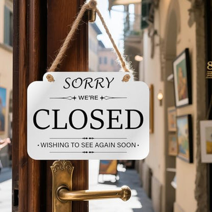 Open Closed Sign for Business, Double-Sided Acrylic, 11 × 7 Inches - color: White