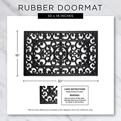 DII Rubber Doormats Collection All Weather, 18x30, Scroll Pin - color: Scroll Pin, size: 1'6" x 2'6" (Rectangular)