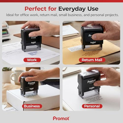 Promot 4-Line Custom Stamp- Personalized Name & Address Stamp (Extra Large) - size: Extra Large