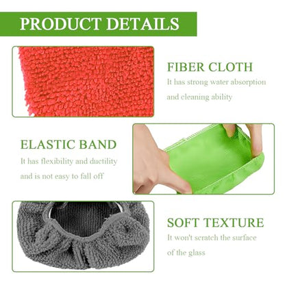 wuyaoyao 20PCS Car Windshield Cleaning Tool Bonnets, Microfiber Cleaning Cloth for Windshield Cleaning Tool, Replaced Car Care Microfiber Windshield Cleaner Cloths Pad, Fits 3" Plate (20PCS) - color: 20pcs