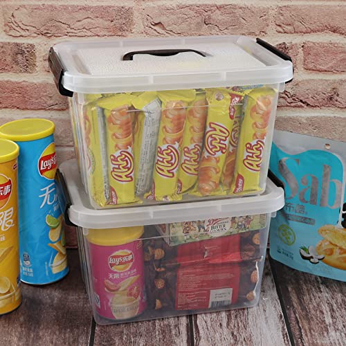 6 Quart Plastci Storage Box, Clear Storage Bins Totes Containers Set of 4 - size: 6 Quart