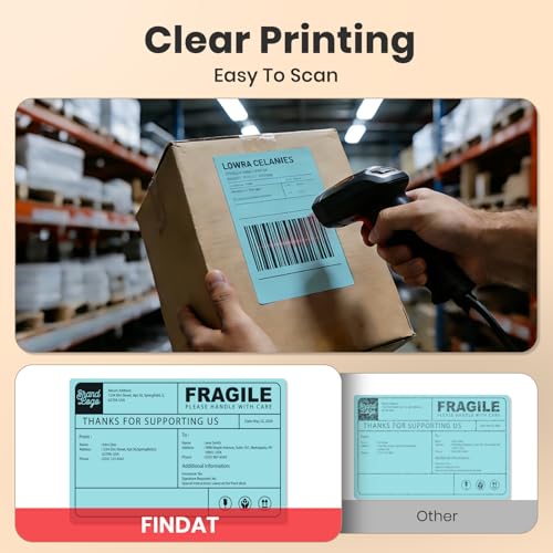 Direct Thermal Label Blue Vinyl 4 x 6 Inch Printer Sticker 250 PCS - color: Blue