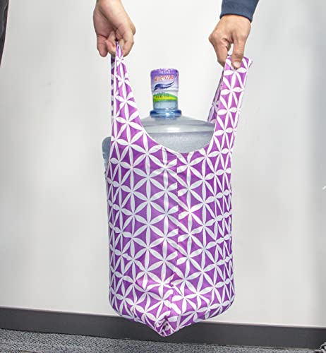 HOLYLUCK Reusable Grocery Bags,Heavy Duty Foldable Shopping Tote Bag (Standard, 3 Purple Geometric Flowers) - color: 3 Purple Geometric Flowers, style: Standard