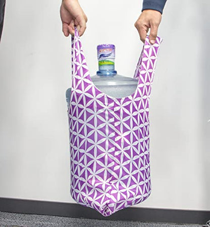 HOLYLUCK Reusable Grocery Bags,Heavy Duty Foldable Shopping Tote Bag (Standard, 3 Purple Geometric Flowers) - color: 3 Purple Geometric Flowers, style: Standard