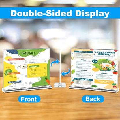 EHWINE Acrylic Sign Holder 8.5 x 11, 18 Pack Horizontal Double-Sided Stand - size: Horizontal 18 Pack 11x8.5 Inch