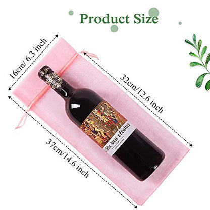 HRX Package 30pcs Mesh Organza Wine Bags for Gift Giving (Pink) - color: Blush Pink