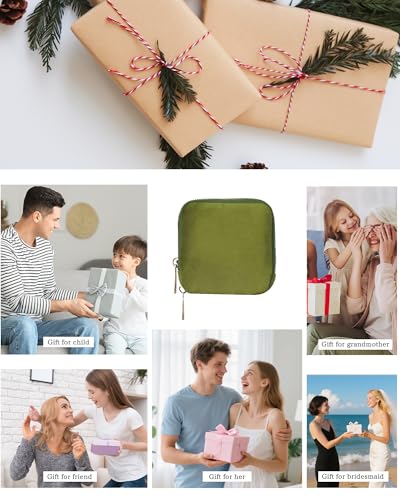 Stratalife Small Travel Jewelry Case, Velvet Storgae Pouch - color: Green-02