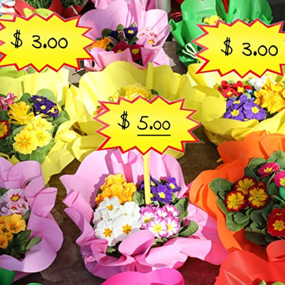 4.5x6.2in Yellow Blank Starburst Cutouts 80pcs Garage Yard Sales Price Tags