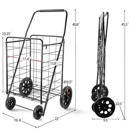 Wellmax 2-Pack Stair Climber Cart, Folding Grocery Cart for Stairs, XL & L - size: Large-Medium