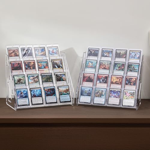 DEEIF 4 Tier Acrylic Trading Card Display Stand, 2 Pack - size: 4 Tier, 2 Pack