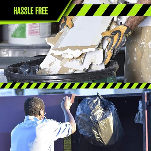 Heavy Duty 45 Gallon Trash Bags - (HUGE 100 Pack /w Flap Ties) - 2.0 MIL (Equivalent) 40" x 46" STAR SEAL BOTTOM Thick Garbage Bags for Contractors, Lawn, Leaf, Yard Waste Commercial Kitchen - style: 45 Gal, 2 Mil Equiv, 100 Count