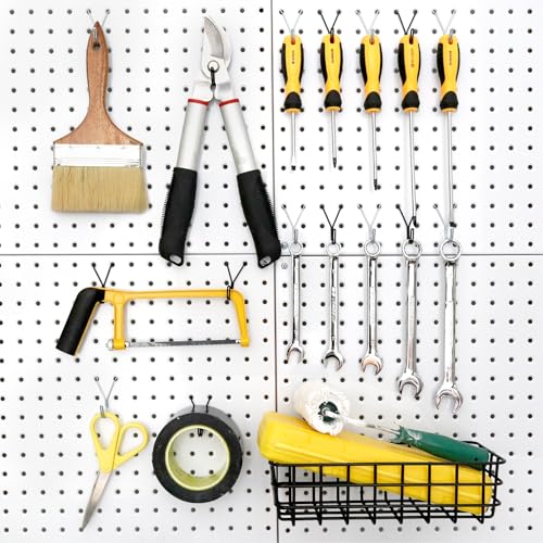 HUHOLE 40 Pack 1 Inch Black Pegboard J Hooks - style: 1" J-Hook 40PC Black