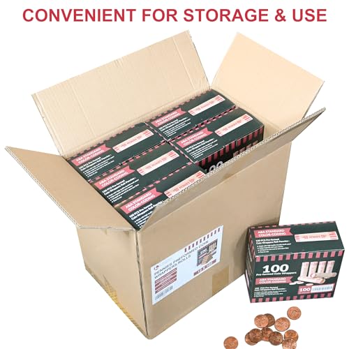 LLIKED 1,200 PCS Pennie Preformed Coin Roll Wrappers-Pennies - size: 1200 Pennies Coin Rolls
