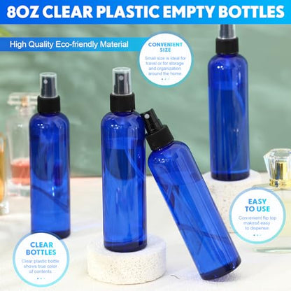 Eccliy 32 Pcs 8 oz Spray Bottles Fine Mist, Blue, Clear - color: Blue, style: Clear
