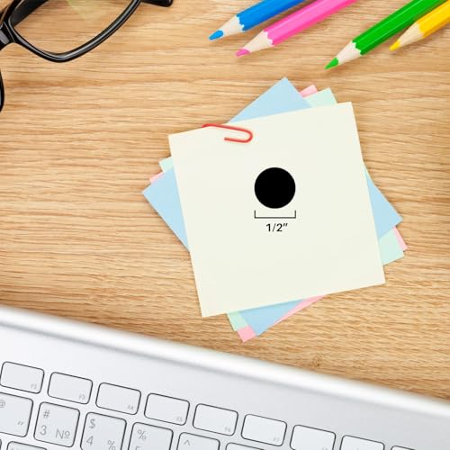 ChromaLabel Black Removable Dot Stickers, 1/2 Inch, 1000/Roll - color: Black, size: 1/2"