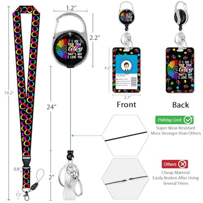 Giancomics Autism Lanyard for ID Badges, Badge Holder Retractable Reel Card - color: Autism Awareness
