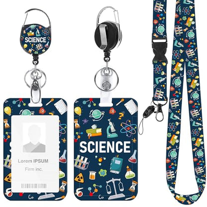 Science Teacher Lanyard with ID Badge Holder and Retractable Badge Reel - color: Science Lab