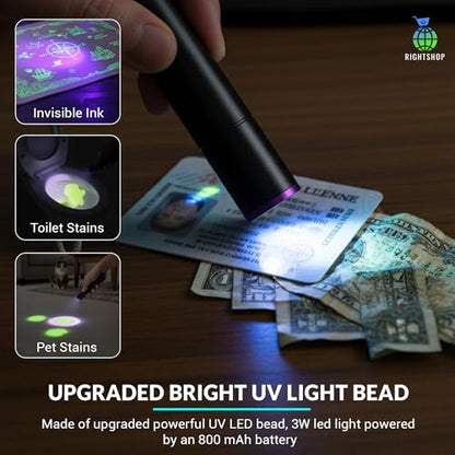 Counterfeit Bill Detector Machine with UV Flashlight, IR MG UV Detection - Fake Bill Checker for USD, EUR & GBP, Cash Value Calculator with Automatic 4-Way Orientation
