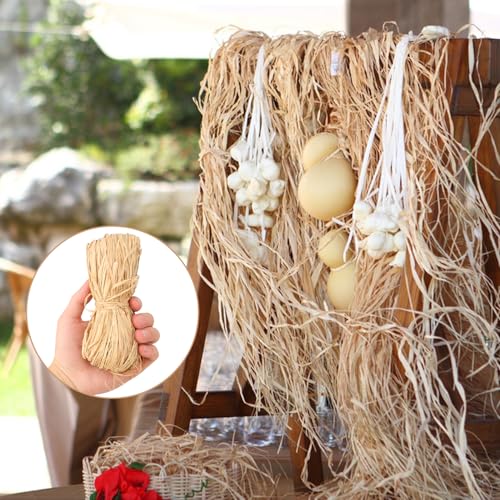 36 PCS 50g Raffia Ribbon, Natural Raffia Straw, Raffia Paper Ribbon for DIY Crafts, Florist Bouquets, Wreaths, Christmas Decoration (6x2.4In) - size: 36 PCS
