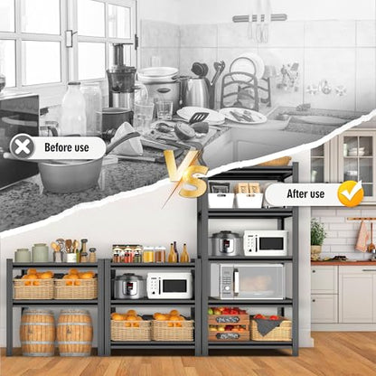 Metal Kitchen Storage Shelves, 4-Tier Heavy Duty Shelving Unit - size: 4-Tier 54"Hx 15.75"W x11.8"D