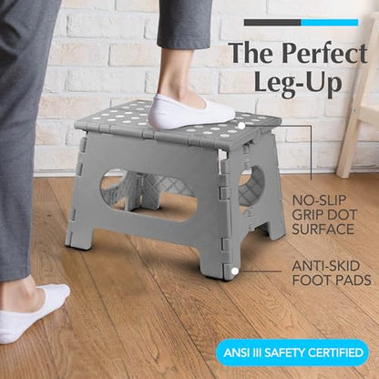 Handy Laundry Folding Step Stool 9 Inch 2-Pack, Grey, Holds 300 lbs - color: Gray, size: 9 Inch 2-Pack