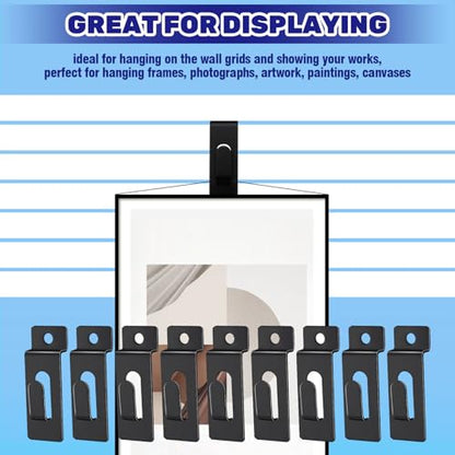30Pcs Slatwall Utility Notch Hooks, Slat Wall Picture Display Hooks Hanger Panel Shelf Pegboard Slatwall Accessories for Photo Frame Painting Arts Hanging Home Office (Black) - color: Black