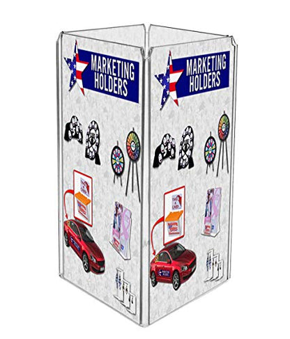 6 Pack Sign Holder 4 x 9 Inch Tabletop Menu Ad Display Counter Frame Clear Acrylic Table Tent Four Sides Advertisement Rack Card Holder for Restaurants Salons or Hotels by Marketing Holders - size: 4" x 9" 4 Sided