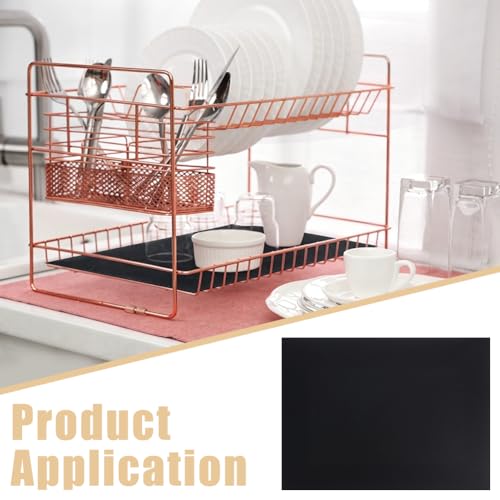 BENECREAT 14 Pack Plastic Shelf Liner, 15.7x11.8inch Non Adhesive Waterproof Wire Rack Covers for Kitchen Cabinet Pantry Organization and Storage (Black) - color: Black