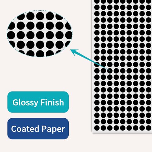 1/4" Black Dot Stickers Small Tiny Mini Little Circle Stickers - color: Black, size: 1/4 INCH