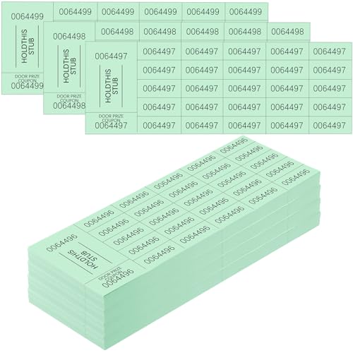 Kosiz 25 Bid 504 Raffle Ticket Sheets Chinese Auction Tickets, Light Green - color: Light Green, size: 25 Bid