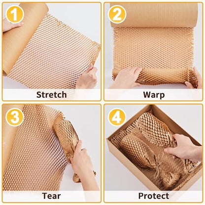 JARLINK Honeycomb Packing Paper, 15" x 328' Bubble Wrap Roll for Packing - size: 15"x 328'
