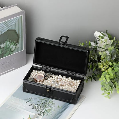 Hipiwe Black Lockable Cash Box Aluminium Alloy Money Storage Case with Lock - color: Pure Black, size: Small
