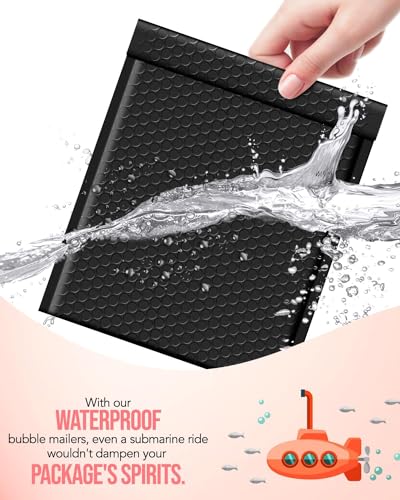 GSSUSA Black Bubble Mailers 8.5x12" 500 Pack Padded Envelopes Self Seal - color: Black, size: 8.5X12 500PC