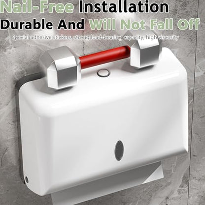 Paper Towel Dispensers, Wall Mount Commercial Toilet Tissue Dispensers Paper Towel Holder C-Fold/Multifold Paper Towel Dispenser for Bathroom, Kitchen(White) - color: White