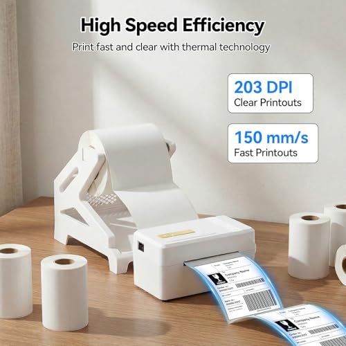 Bluetooth Thermal Shipping Label Printer, Wireless 3x5 Portable Thermal Printer for Small Business, Support iOS, Android, Windows, Mac, Widely