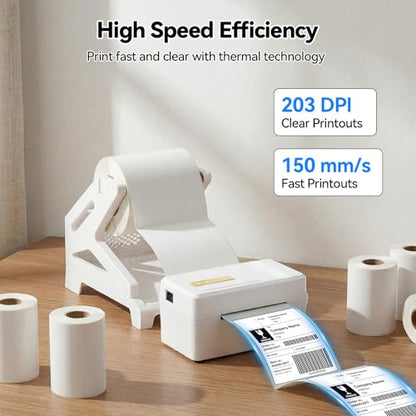 Bluetooth Thermal Shipping Label Printer, Wireless 3x5 Portable Thermal Printer for Small Business, Support iOS, Android, Windows, Mac, Widely