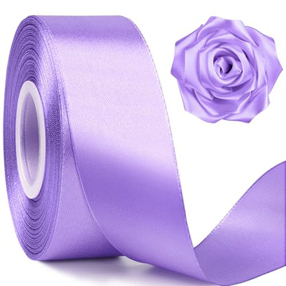Mauproy Lavender Purple Satin Ribbon, 1-1/2 Inch, 50 Yards - color: Lavender