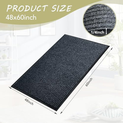 Front Door Mat, 4'x5'Indoor Outdoor Welcome Commercial Floor Mats - size: 48"x60"
