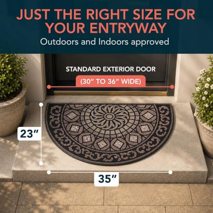 ubdyo Front Door Mat Outside Entrance - Terracotta, 23" x 36" - color: XL Terracotta Round