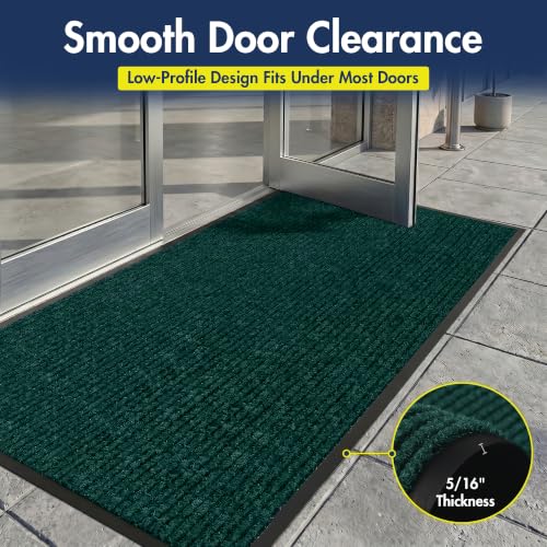 Notrax 109 Industrial Door Mat, 3' x 6' Green, Made in the USA - color: Hunter Green, size: 3' x 6' (Rectangular)