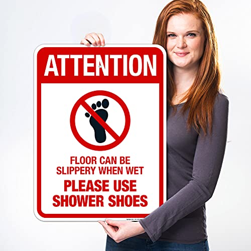 Floor Can Be Slippery When Wet Sign, - size: 18x24