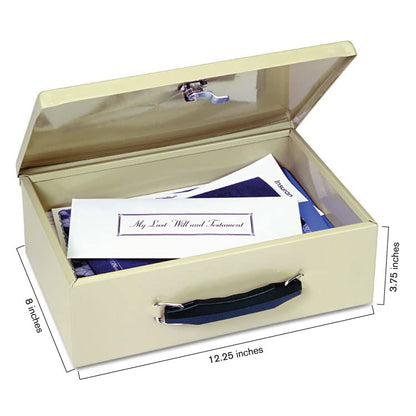 MMF Industries STEELMASTER Fire-Retardant Steel Security Chest with Key Lock | Tan | Includes 2 Keys | Durable Steel & Double Insulated Walls | Lab Tested Fireproof Security Box