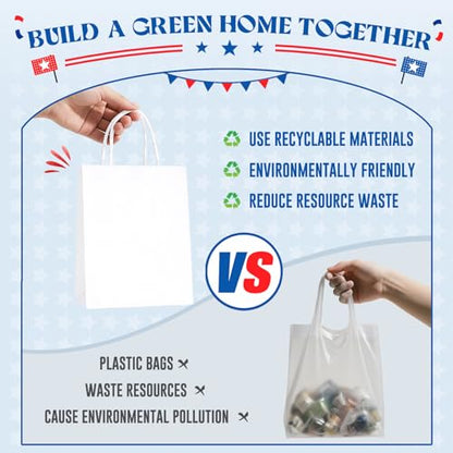 MESHA 1000Pcs White Paper Bags with Handles 5.25x3.75x8 Small Gift Bag Bulk - color: White 5.25x3.75x8 Inch, size: 1 Count (Pack of 1000)