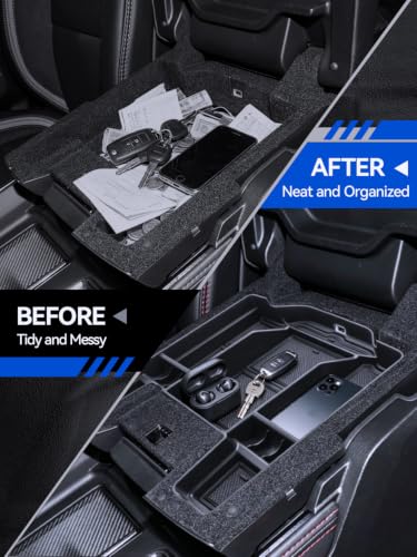 for Ram 1500 Center Console Organizer 2019-2025 2026 Dodge Ram 1500 2500 3500 Accessories Armrest Tray Middle Storage Box Insert Container Durable ABS Plastic - size: for 2019-2026 Dodge Ram