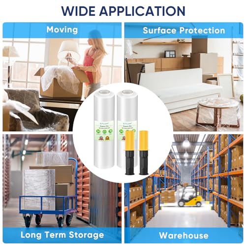 TICONN Stretch Wrap Roll, 15 in x 1000 ft Plastic Wrap for Moving Furniture - style: 15''-2PK